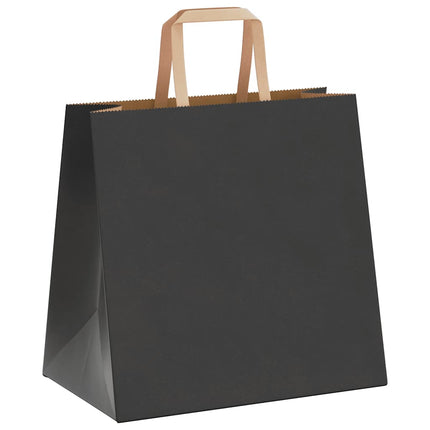 Sacchetti di Carta Kraft 50 pz con Manici Neri 26x17x25 cm