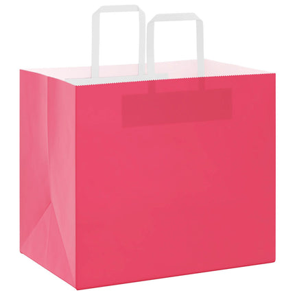 Sacchetti di Carta Kraft 50 pz con Manici Rosa 32x22x28 cm