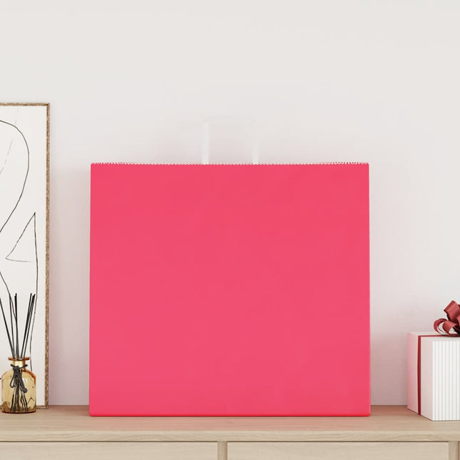 Sacchetti di Carta Kraft 50 pz con Manici Rosa 54x15x49 cm