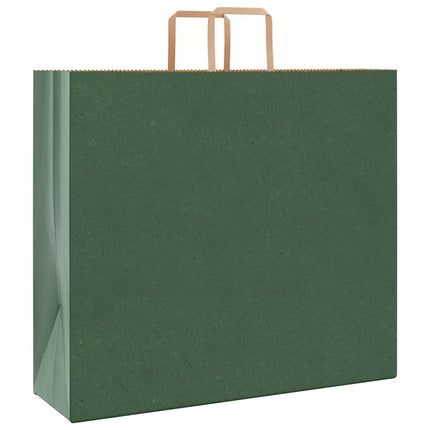 Sacchetti di Carta Kraft 50 pz con Manici Verdi 54x15x49 cm
