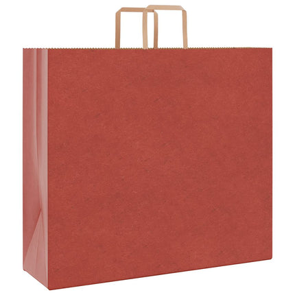 Sacchetti di Carta Kraft 50 pz con Manici Rossi 54x15x49 cm