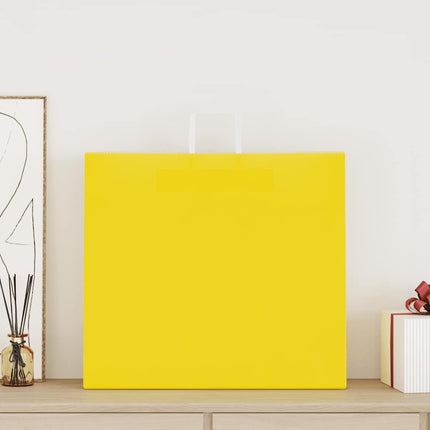 Sacchetti di Carta Kraft 50 pz con Manici Gialli 54x15x49 cm