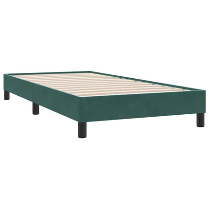 Giroletto a Molle senza Materasso Verde Scuro 80x210 cm Velluto