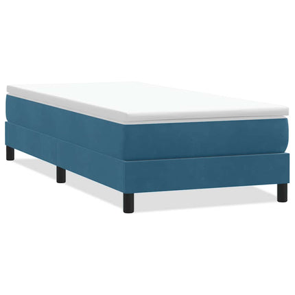 Giroletto a Molle senza Materasso Blu Scuro 80x210 cm Velluto