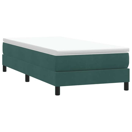 Giroletto a Molle senza Materasso Verde Scuro 90x210 cm Velluto