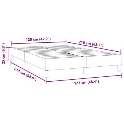 Giroletto Molle senza Materasso Grigio Chiaro 120x210cm Velluto