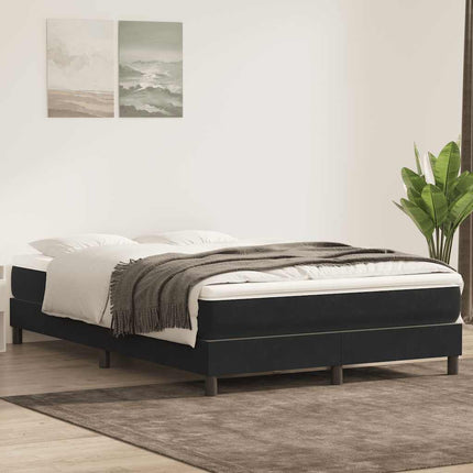 Giroletto a Molle senza Materasso Nero 140x210 cm in Velluto