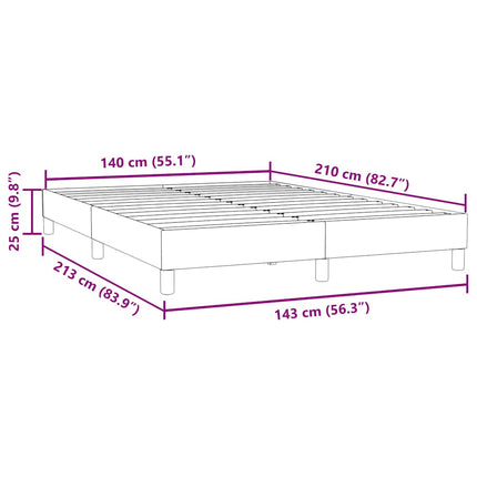 Giroletto a Molle senza Materasso Blu Scuro 140x210 cm Velluto