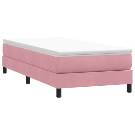 Letto a Molle senza Materasso Rosa 80x220 cm Velluto
