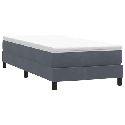 Letto a Molle senza Materasso Grigio Scuro 90x220 cm Velluto