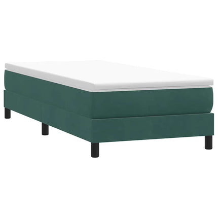 Letto a Molle senza Materasso Verde Scuro 90x220 cm Velluto