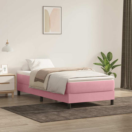 Letto a Molle senza Materasso Rosa 90x220 cm Velluto
