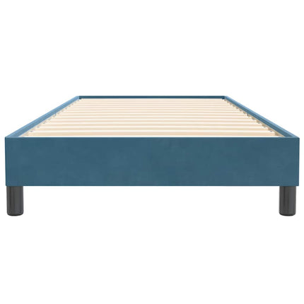Letto a Molle senza Materasso Blu Scuro 100x220 cm in Velluto