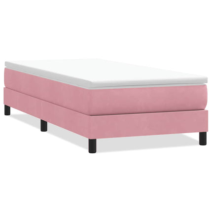 Letto a Molle senza Materasso Rosa 100x220 cm in Velluto
