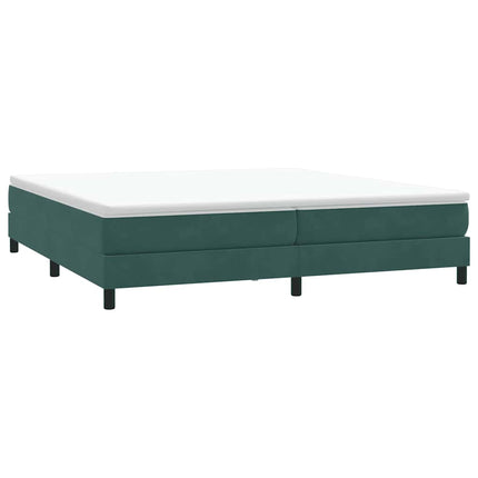 Letto a Molle senza Materasso Verde Scuro 200x220 cm Velluto