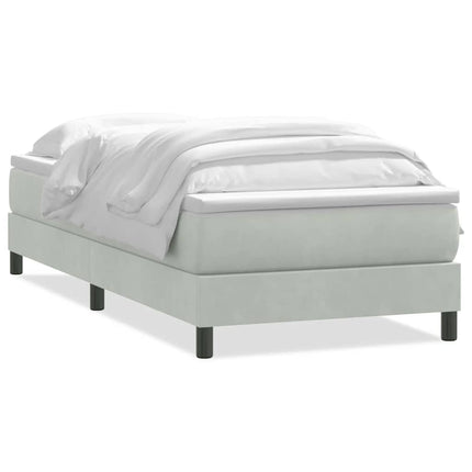 Giroletto a Molle con Materasso grigio chiaro 90x210 cm Velluto