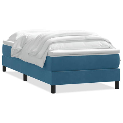 Giroletto a Molle con Materasso Blu Scuro 90x210 cm Velluto