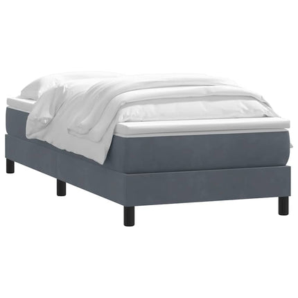 Giroletto a Molle con Materasso Grigio Scuro 100x210 cm Velluto