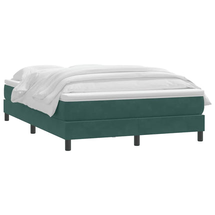 Giroletto a Molle con Materasso Verde Scuro 140x210 cm Velluto