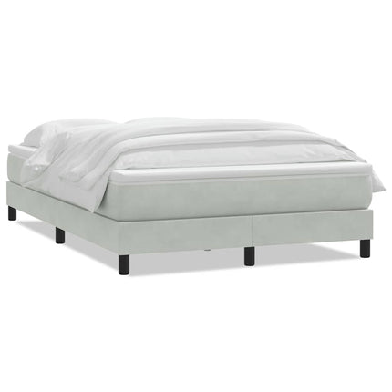 Giroletto a Molle con Materasso Grigio Chiaro 160x210cm Velluto
