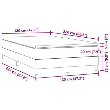 Giroletto a Molle con Materasso Rosa 120x220 cm in Velluto