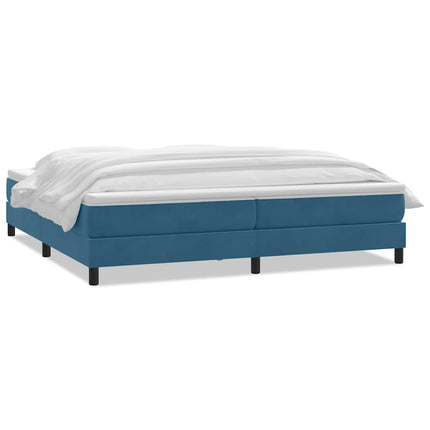 Giroletto a Molle con Materasso Blu Scuro 200x220 cm in Velluto