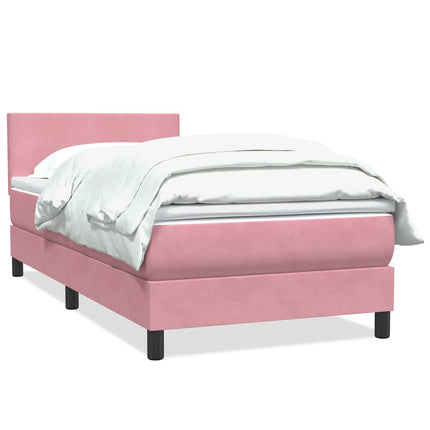 Giroletto a Molle con Materasso Rosa 100x210 cm in Velluto