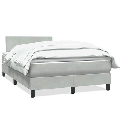Giroletto a Molle con Materasso Grigio Chiaro 120x210cm Velluto