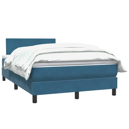 Giroletto a Molle con Materasso Blu Scuro 120x210 cm in Velluto