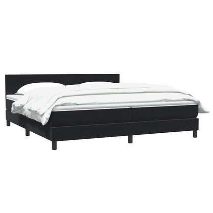 Giroletto a Molle con Materasso Nero 180x220 cm in Velluto