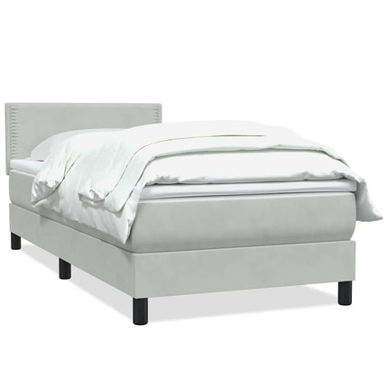 Giroletto a Molle con Materasso grigio chiaro 90x210 cm Velluto