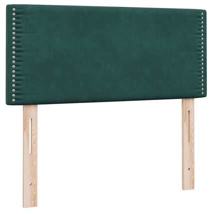 Giroletto a Molle con Materasso Verde Scuro 90x210 cm Velluto
