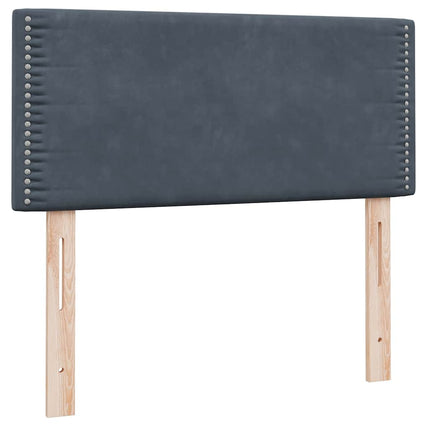 Giroletto a Molle con Materasso Grigio Scuro 80x220 cm Velluto