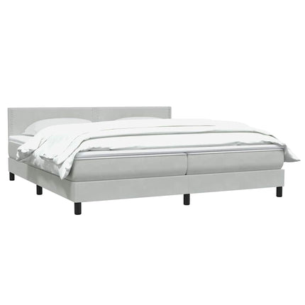 Giroletto a Molle con Materasso Grigio Chiaro 180x220cm Velluto