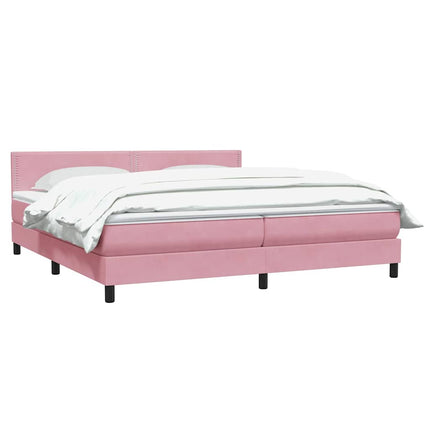 Giroletto a Molle con Materasso Rosa 180x220 cm in Velluto
