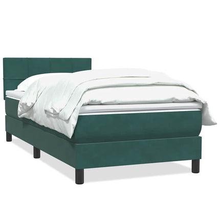 Giroletto a Molle con Materasso Verde Scuro 90x210 cm Velluto
