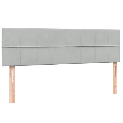 Giroletto a Molle con Materasso Grigio Chiaro 160x210cm Velluto