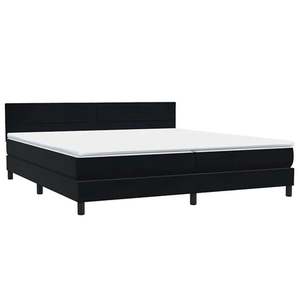 Giroletto a Molle con Materasso Nero 180x210 cm in Velluto