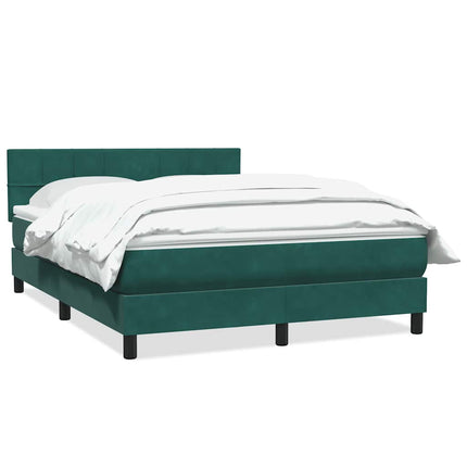 Giroletto a Molle con Materasso Verde Scuro 140x220 cm Velluto