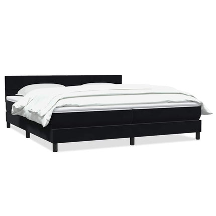 Giroletto a Molle con Materasso Nero 180x220 cm in Velluto