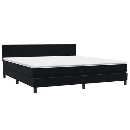 Giroletto a Molle con Materasso Nero 180x220 cm in Velluto