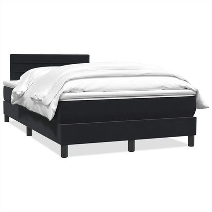 Giroletto a Molle con Materasso Nero 120x210 cm in Velluto