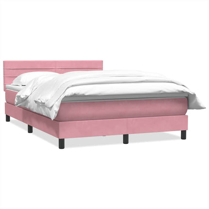 Giroletto a Molle con Materasso Rosa 140x210 cm in Velluto