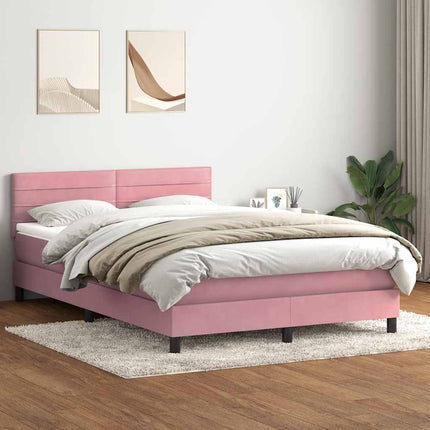 Giroletto a Molle con Materasso Rosa 140x210 cm in Velluto