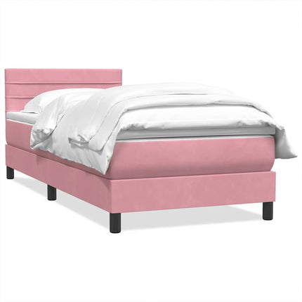Giroletto a Molle con Materasso Rosa 100x220 cm in Velluto