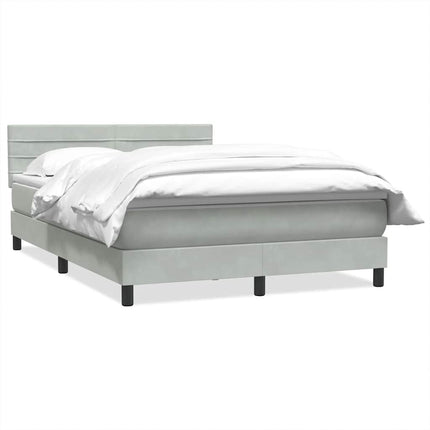 Giroletto a Molle con Materasso Grigio Chiaro 160x220cm Velluto