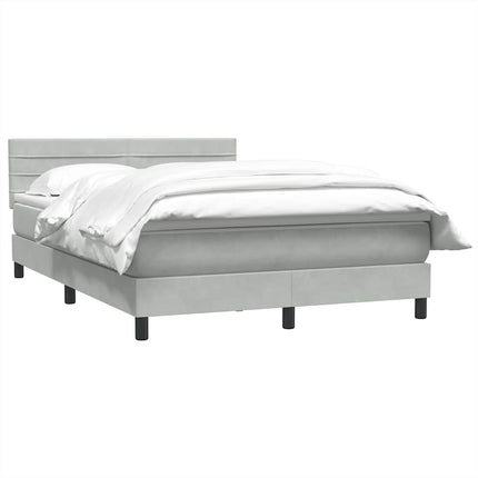 Giroletto a Molle con Materasso Grigio Chiaro 160x220cm Velluto