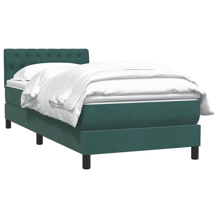 Giroletto a Molle con Materasso Verde Scuro 80x210 cm Velluto