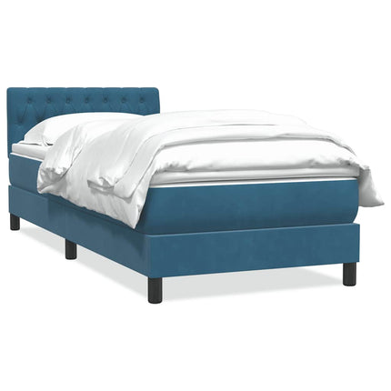 Giroletto a Molle con Materasso Blu Scuro 80x210 cm Velluto