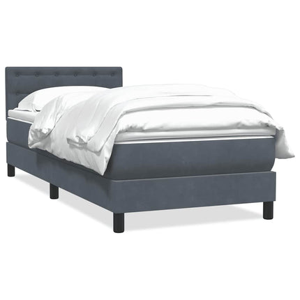 Giroletto a Molle con Materasso Grigio Scuro 80x210 cm Velluto